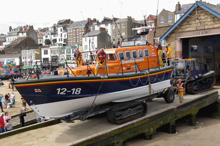 Scarborough Allweather lifeboats on the slipway