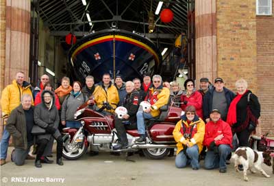 The goldwing group outside the boathouse