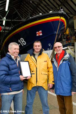 Mike Haddon receiving his leaving letter